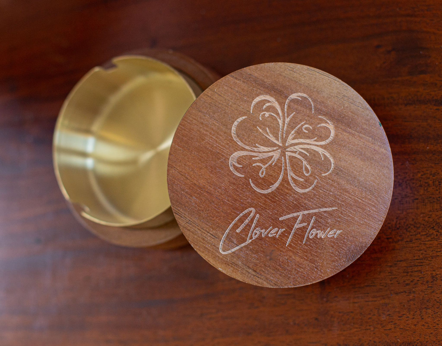 Clover Flower Wooden Ashtray