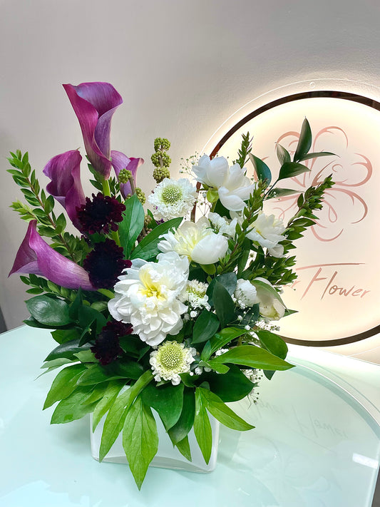 Yin Yang White and Violete