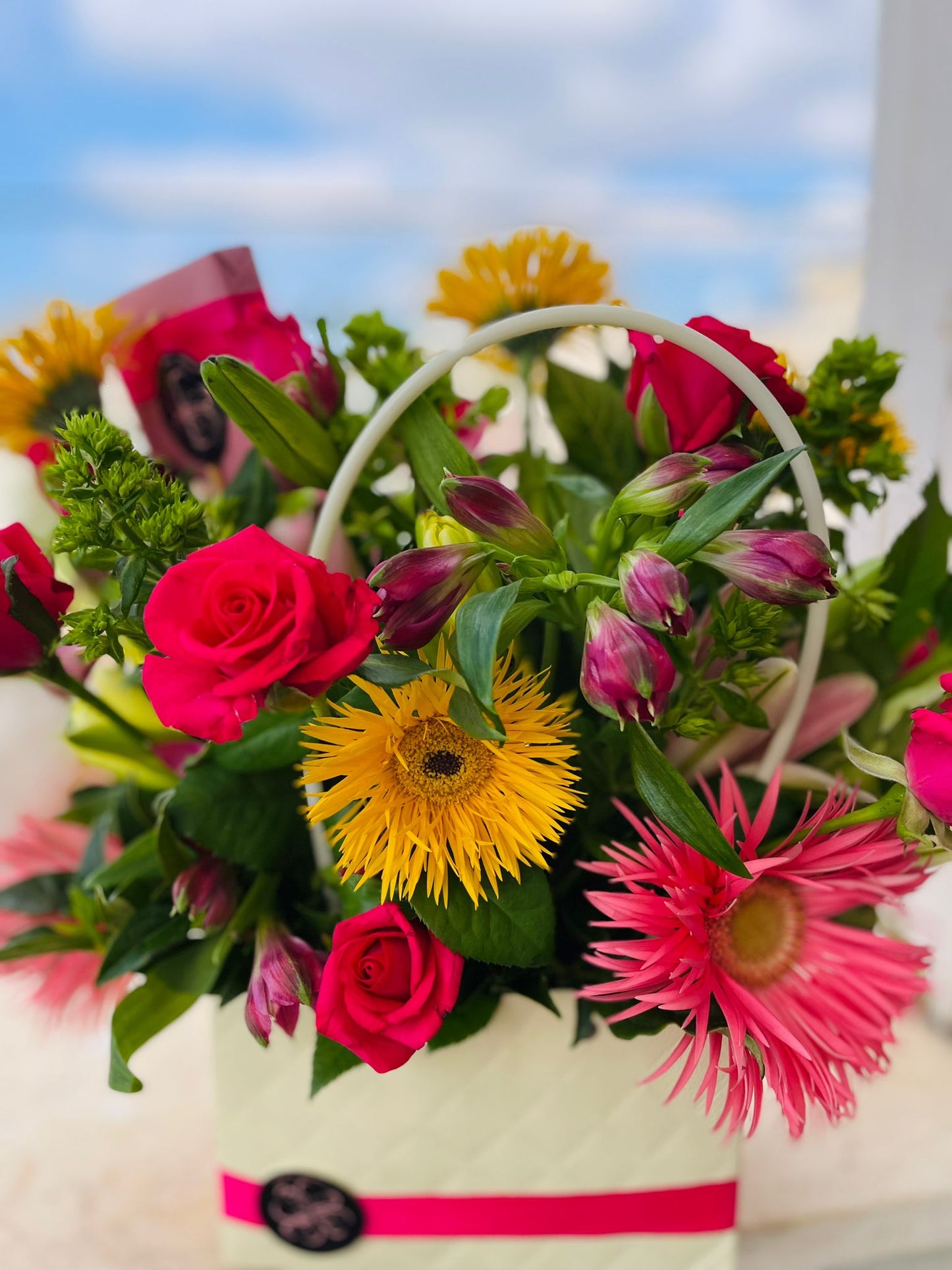 Floral Bag (Fuchsia/Yellow)